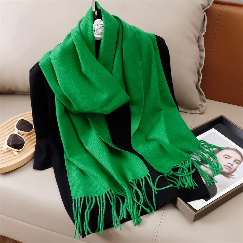New Winer Warm Cashmere Scarf for Women Fashion Solid Thick Blanket Pashmina Shawl Wrap Female Bufanda Echarpe Foulard