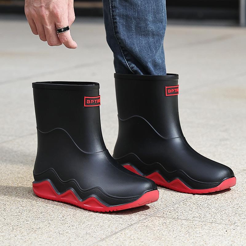 British Short and Medium Rain Shoes Chelsea Wading Boots Men's New Non-slip Rubber Boots Men's Outer Wear Shoes Fishing Shoes