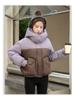 Autumn and Winter Women's Coat Hooded Short Color Matching Loose Casual Thickened Windproof Student Jacket