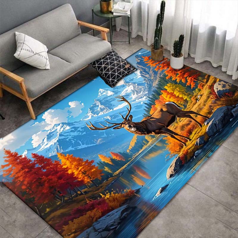Lake Border Collie Area Rug, Blue Eyes Dog Mat