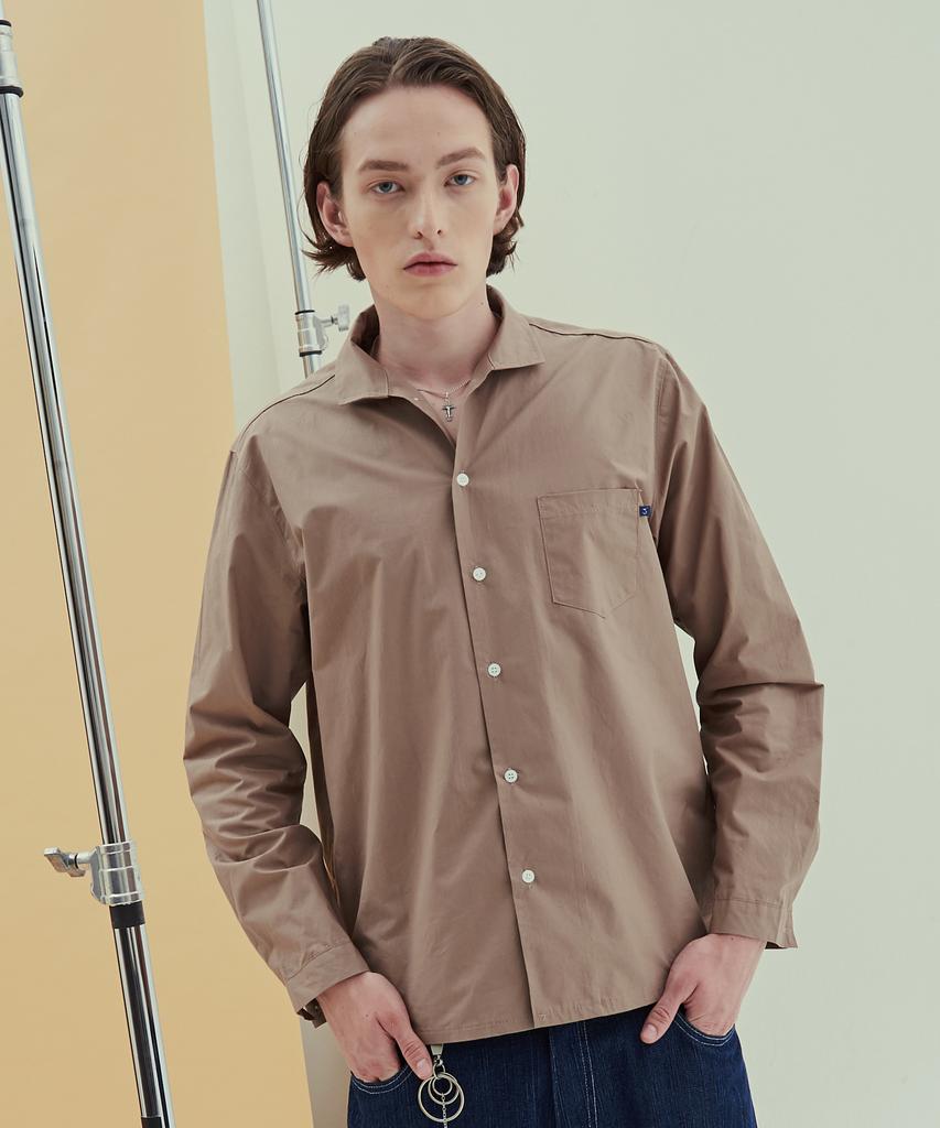 TRIP LE SENS Up Collar Shirts Light Brown