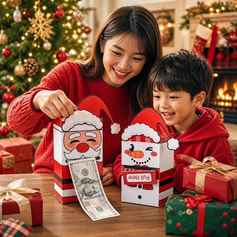 Santa Snowman Christmas Money Grabbing Box Funny Money Drawing Box Family Gathering