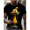 Men's T Shirt Summer Casual Short Sleeve Cartoon Print Funny Animal Cat T-Shirts Fashion Streetwear Male Oversized Clothing