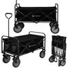 Chariot De Transport Pliable - Springos - Noir - Charge Maximale 80 Kg - Capacité 105 L - 4 Roues