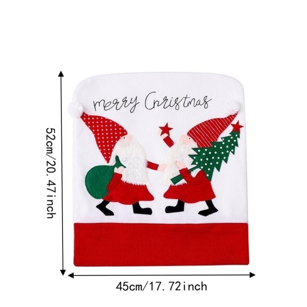 Non-Slip Christmas Chair Cover Cartoon Chair Back Cover Washable Stool Covers Hotel
