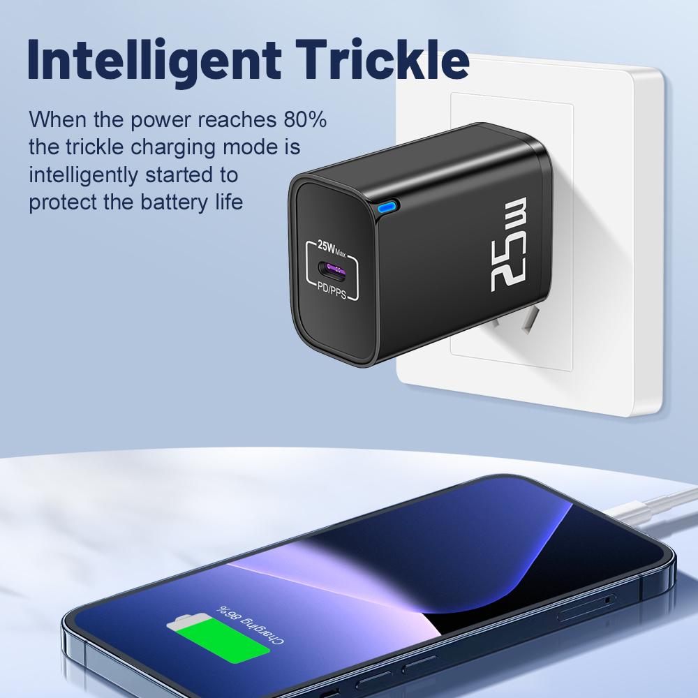 PD 25W USB C зарядное устройство быстрой зарядки Type C зарядное устройство для iPhone 16 15 Pro Phone QC 3.0 Type C быстрая зарядка для Xiaomi Huawei Samsung