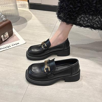 Женские кожаные кроссовки в стиле преппи на толстой подошве с высоким каблуком, новые весенне-осенние модные британские туфли