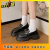Internet Celebrities Popular Thick-soled Heightening Small Leather Shoes Women's Fashion British Style Single Shoes Loafers Women's 2025 Spring a