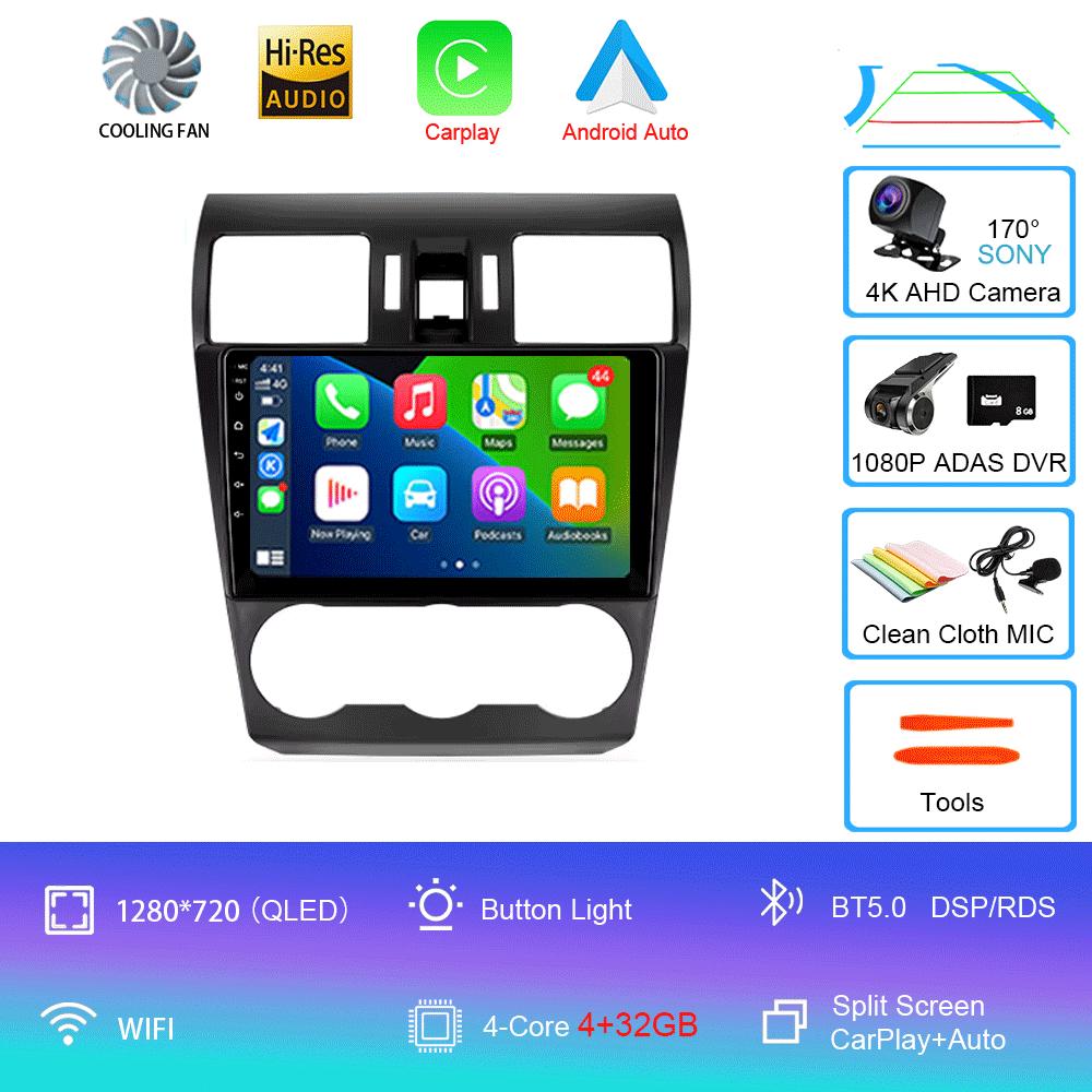 Android 14 Видеоплеер Автомобильный Радиоприемник Carplay Мультимедиа Для Subaru Forester 4 SJ XV WRX 2012- 2018 Автомагнитола GPS Стерео Головное Устройство