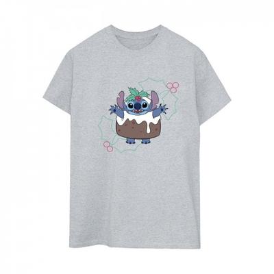 Женская/дамская футболка бойфренда Lilo & Stitch Pudding Holly Cotton
