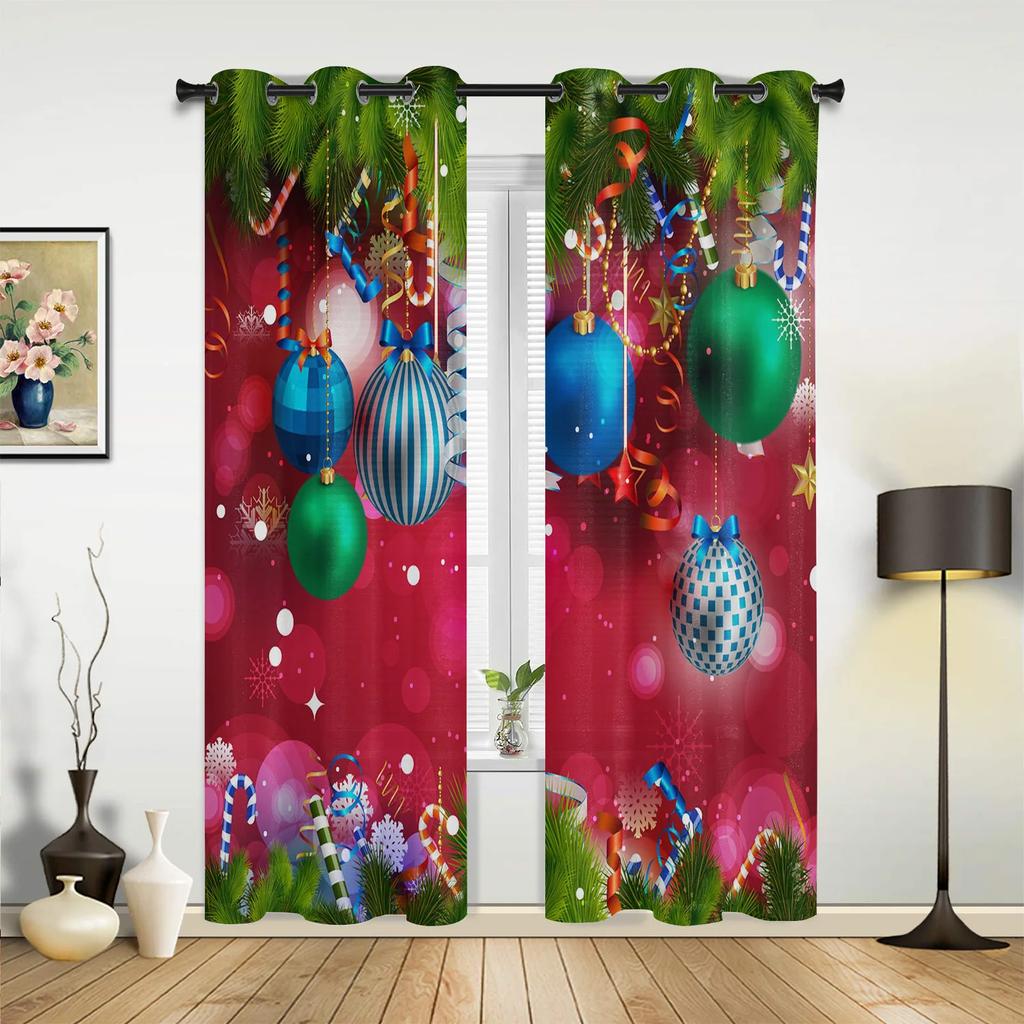 Christmas Snowflakes Window Curtains Decor for Home Bedroom Kitchen Living Room Christmas Ornament Xmas Gifts Navidad Natal