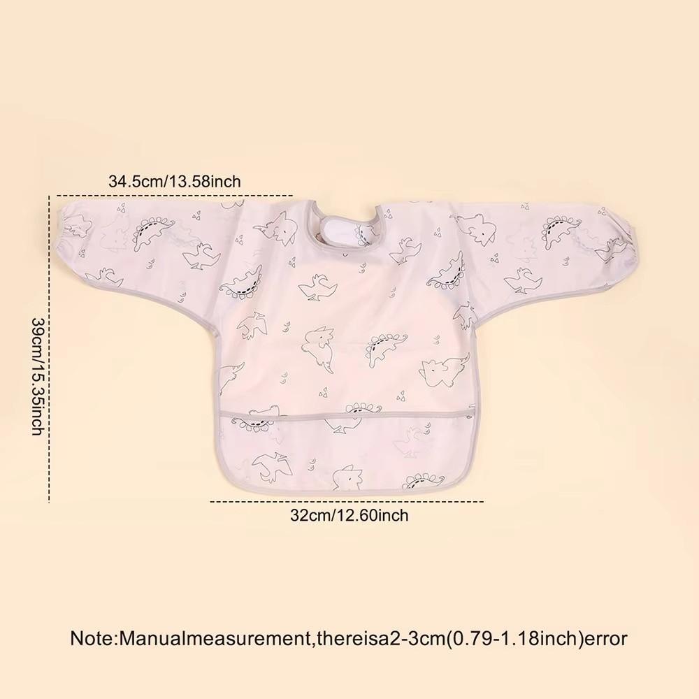Adjustable Full Sleeve Apron Protective Front Long Sleeve Feeding Smock Durable Baby Bibs