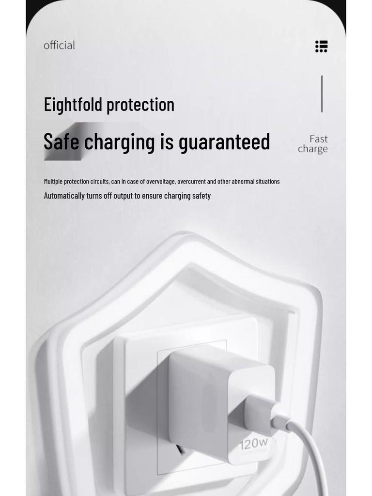 Сверхбыстрое зарядное устройство 120 Вт и кабель Flash Charging 66 Вт, совместимые с телефонами Huawei и Honor.
