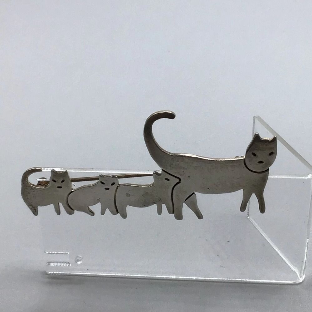 Jewelry Cute Cat Family Brooch Fashion Cat Brooch Animal Jewelry Vintage Animal Pin  Bags