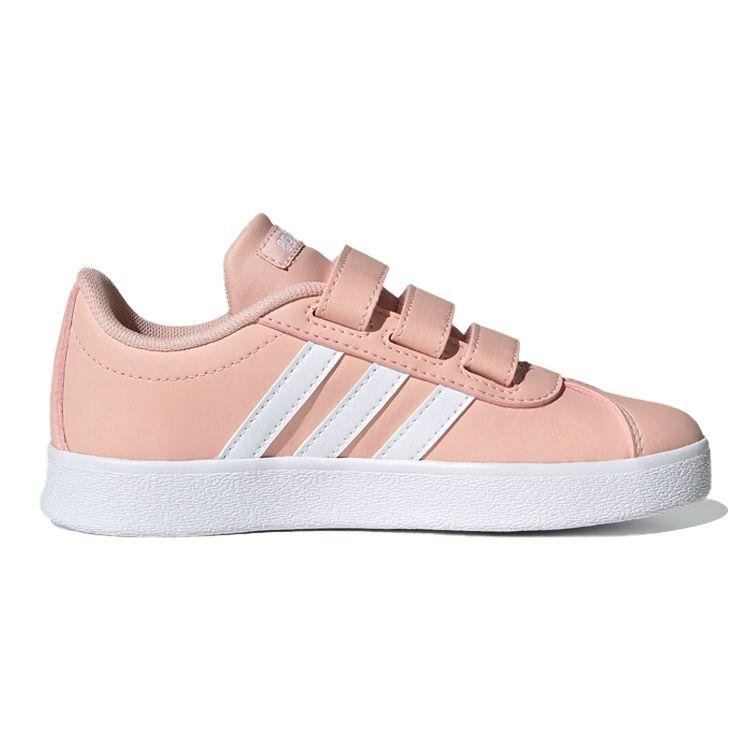 Adidas Vl Court 2.0 Синтетическая кожа Повседневные Легкие Прочные Низкие Кеды для скейтбординга Детские Кроссовки Розовый GZ7664