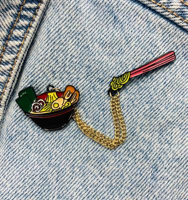 Новая эмалированная булавка, рамэн, суп, еда, металлический разъем, подарок на день рождения, 1 шт.