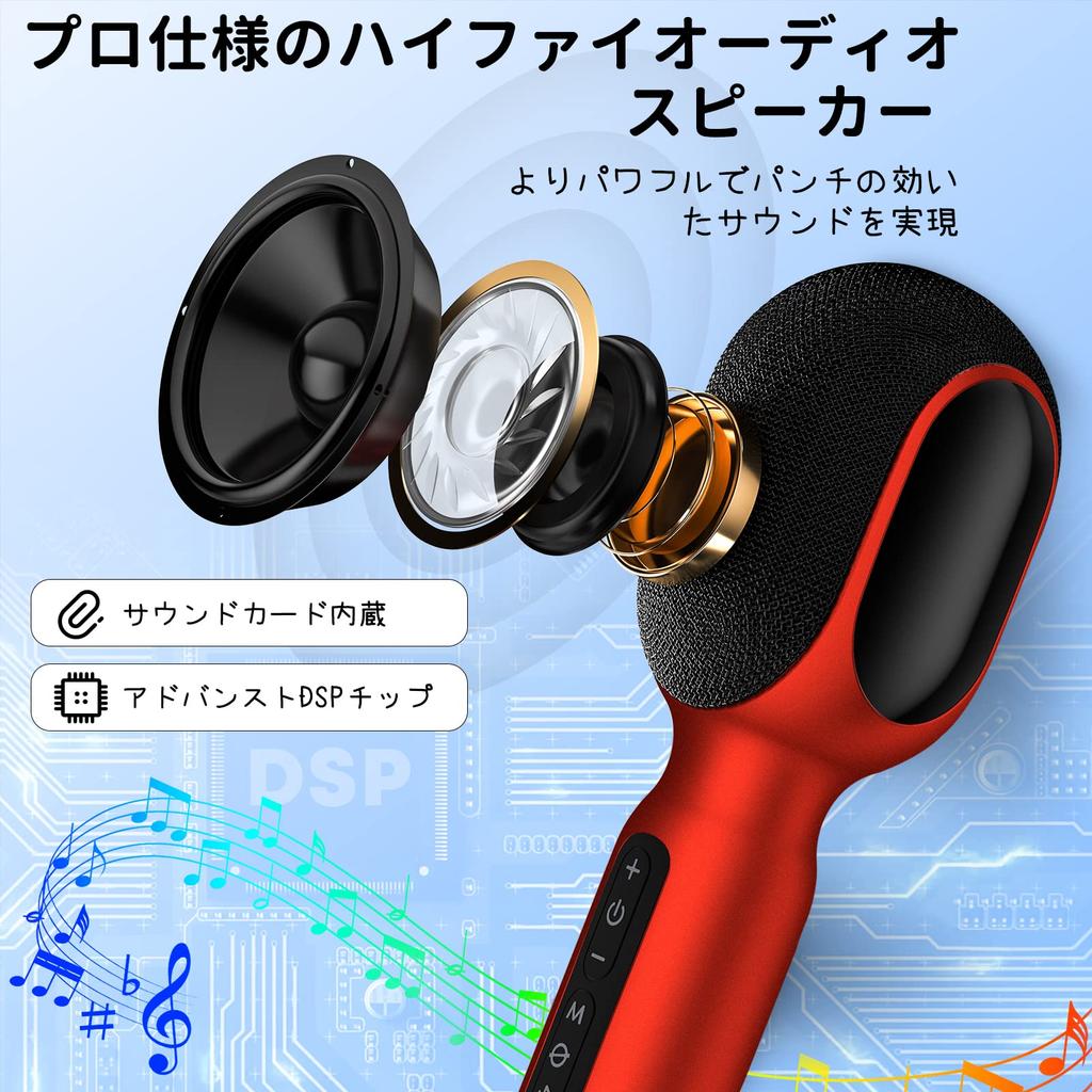 StageSound Wireless Bluetooth Karaoke Microphone with LED Lights Rechargeable Home Use Vocal Cancellation Duet Mode FM Transmission Music Playback