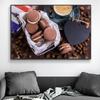 Colored Red Green Macaron Oil Painting Dessert Restaurant Wall Decoration Cuadros Poster