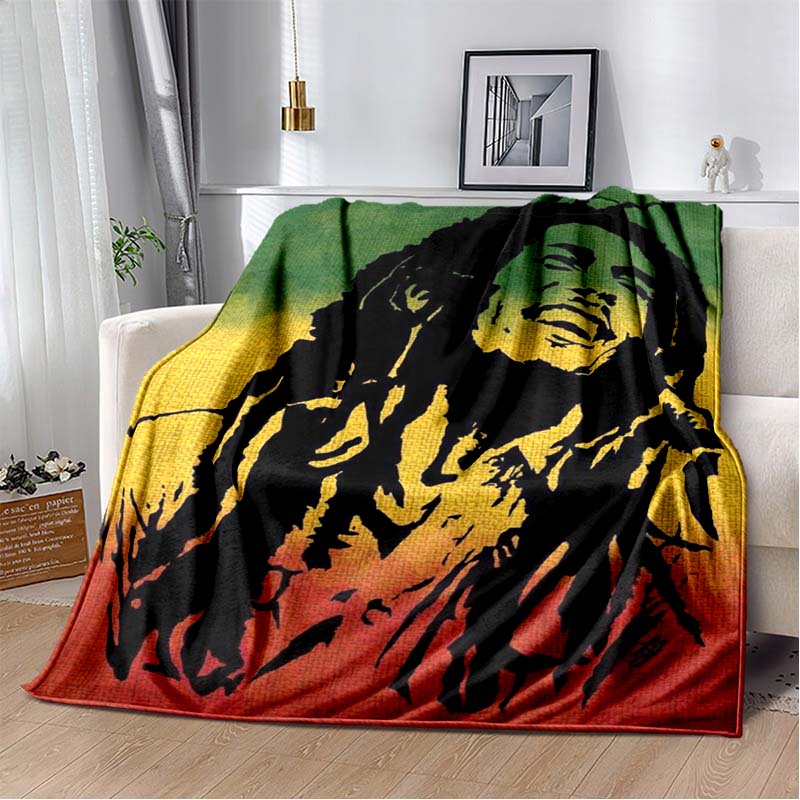 Bob Marley Album Blanket Reggae Music Jamaican Style Soft Flannel Blanket Home Sofa Bed Cover Warm Travel Christmas Gift Blanket