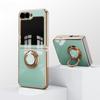 Ring Holder Cases Luxury Pure Color Plating TPU Case for Samsung Galaxy Z Flip 6 5 4 3 Magnetic Stand Holder Fold Cover