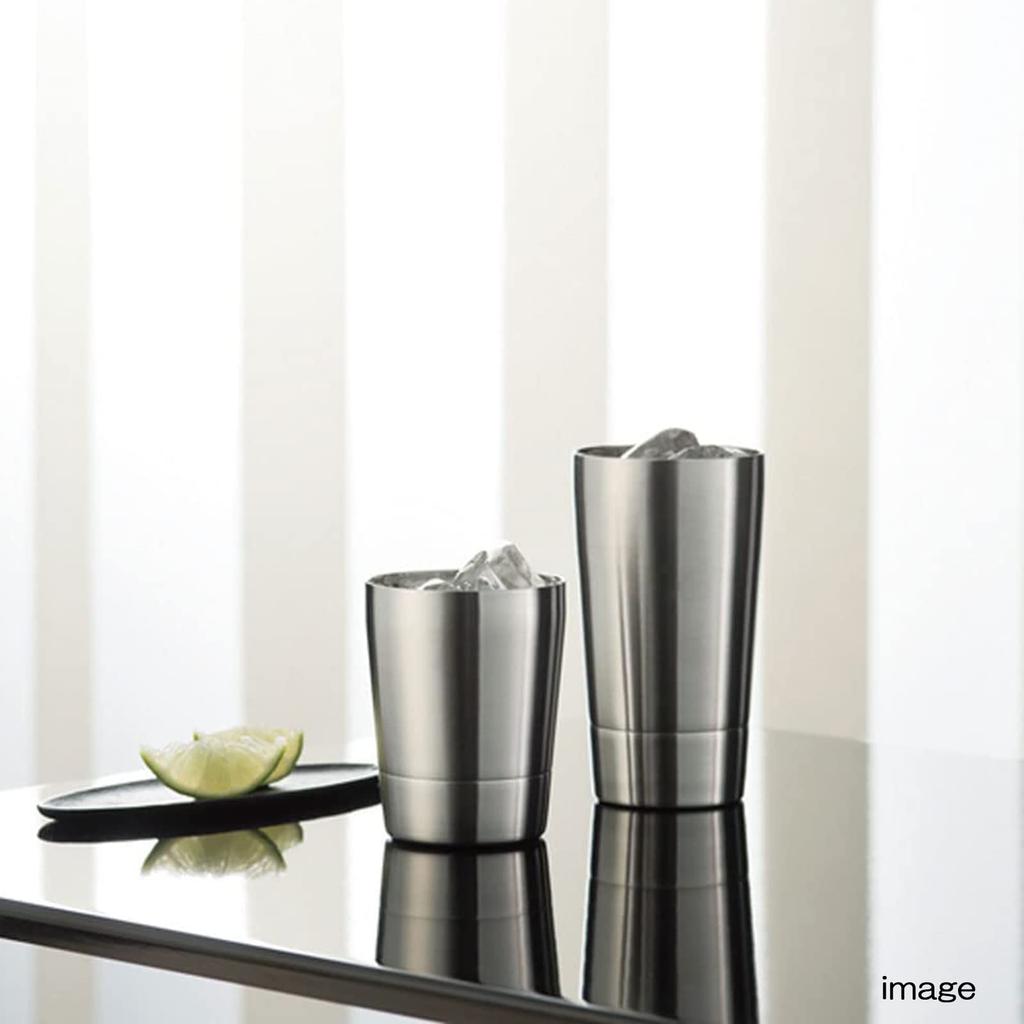 Pair of Thermo approximately stainless double-walled, double-locking cups, 270ml, steel, THM-01T