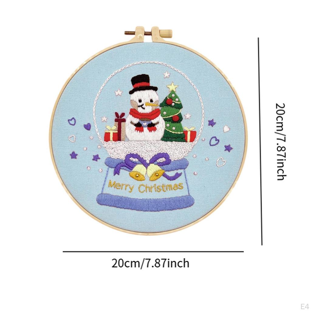 Christmas Embroidery Kit for Adult Craft Set Portable Unfinished Xmas Material Package Crafting