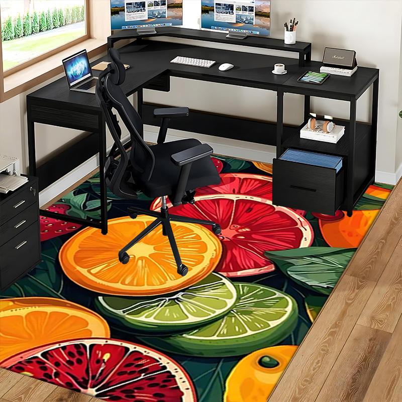 1pc Festive Fruit Slices Chair Mat - Office Desk Pad with Non-Slip Backing, Perfect for Home Decor and Gaming Room, Suitable for All Seasons.P021