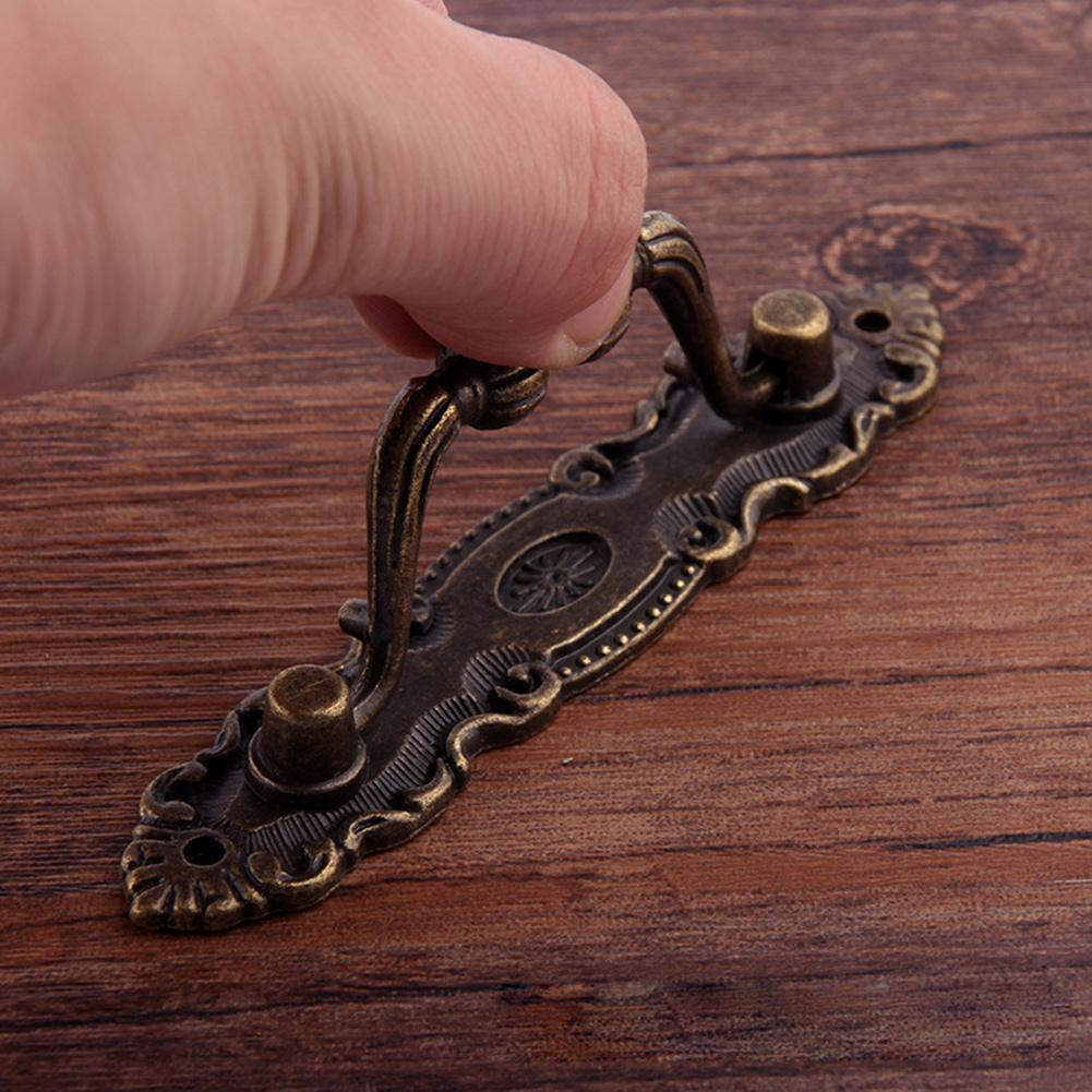 Antique Pull Handles For Drawer Cabinet Door Wooden Handles Metal Chest Pulls Drawer Box Handle P4C2
