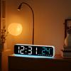 LED Digital Alarm Clock Voice Control Countdown Temperature Date Week 2 Alarms 3 Levels Brightness 12/24H Clock with Mood Light