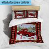 Christmas Vintage Truck 3pcs Bedding,Including 1pc Duvet Cover And 2pcs Pillowcases Perfect for Christmas,Ideal for Bedroom, Dormitory