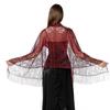 Womens Tassels Soft Breathable Travel Solid Color Summer Lace Shawl Beach Sunscreen Shawl Outdoor Fashion Accessories