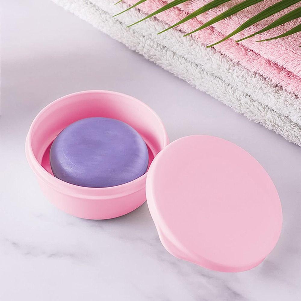 Круглый дорожный контейнер для мыла, самодренажный, портативная мыльница, туалет, душ