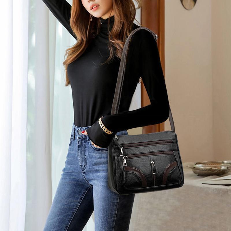 Yogodlns Винтажная сумка через плечо для женщин, многофункциональная сумка через плечо из искусственной кожи, маленькая квадратная сумка для мамы