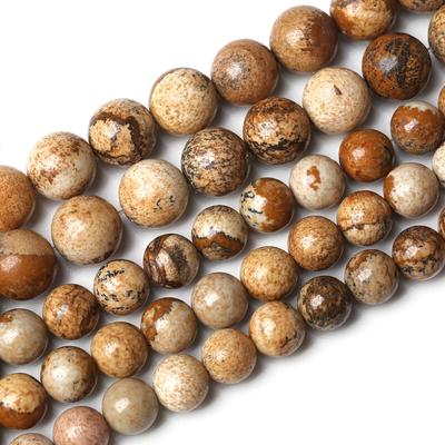 Натуральный камень Яшма Пикассо 4/6/8/10/12 мм Красные Зеленые Бусины Нить 15" Гладкие Свободные Разделительные Бусины для Изготовления Ювелирных Изделий DIY Браслеты Аксессуары