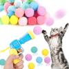 31Pcs Cat Ball Toy Launcher Gun,Cat Balls Fetch Toy,30Pcs Plush Fuzzy Balls Launcher Cat Toy for Cats with 1 Gun,Funny Interactive Cat Toys