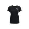 Letter Round Neck Pullover Short Sleeve T-Shirt Women T-Shirt Black 1372682-001