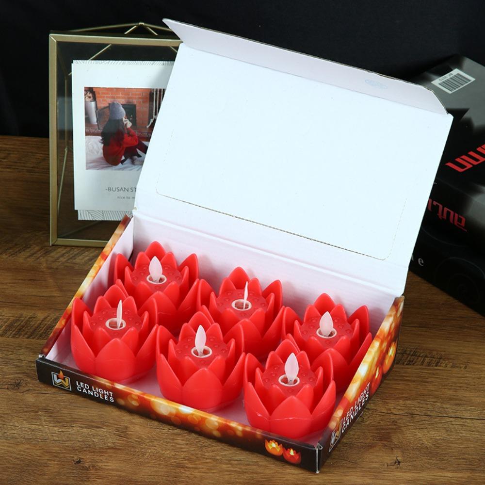 Festival Decoration Led Electronic Lamp Buddhist Hall Lanterns Wishing Lamp Lotus Candle Lamp