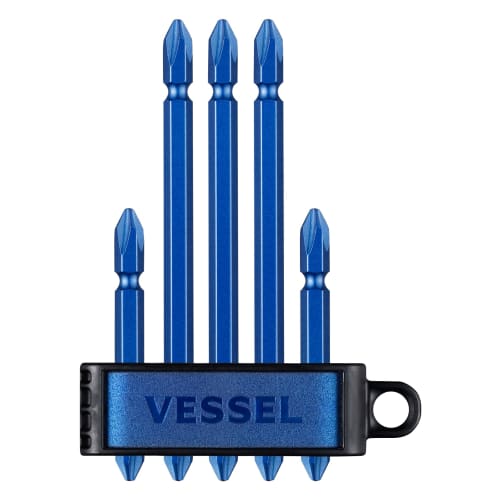 VESSEL Double-ended Bit Premium Set of 5 +2 x 65 2 pieces/+2 x 110 3 pieces (Blue) A145P-PBL