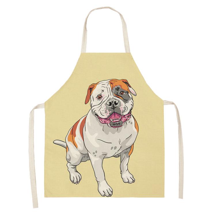 Кухонные фартуки с рисунком собаки из мультфильма для приготовления пищи, хлопковые льняные фартуки без рукавов, нагрудники для взрослых, аксессуары для уборки дома