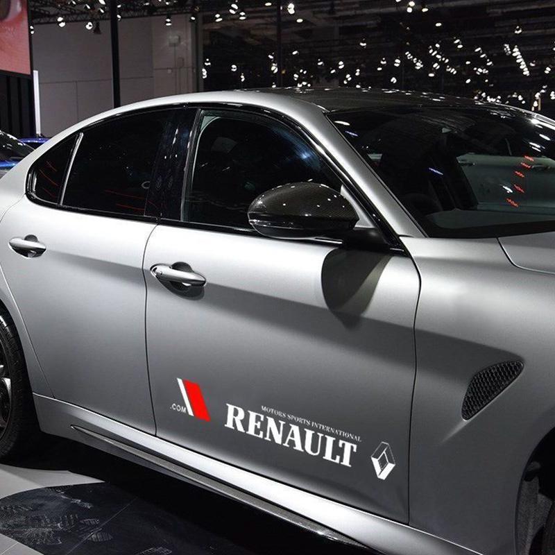 Car Styling Side Body Badge Emblem Decal Car Door Side Stripes Stickers for Renault Sport Duster Megane 2 3 Accessories r888