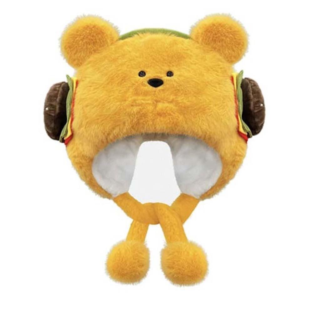 Penguin Winter Plush Hat Cartoon Hamburger Ear Protection Cap Skiing Bear Lei Feng Hat  Autumn