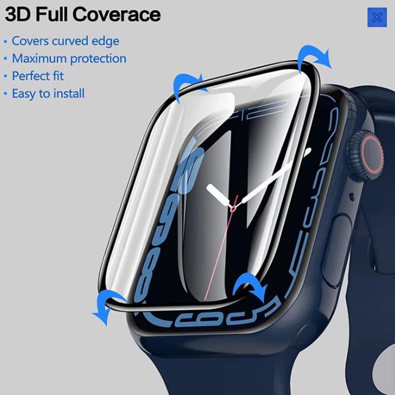 1 чехол + 3 Гидрогелевых Защитных Пленки Для Apple Watch Ultra 44мм 45мм 40мм 41мм 38мм 49мм 42мм 46ММ