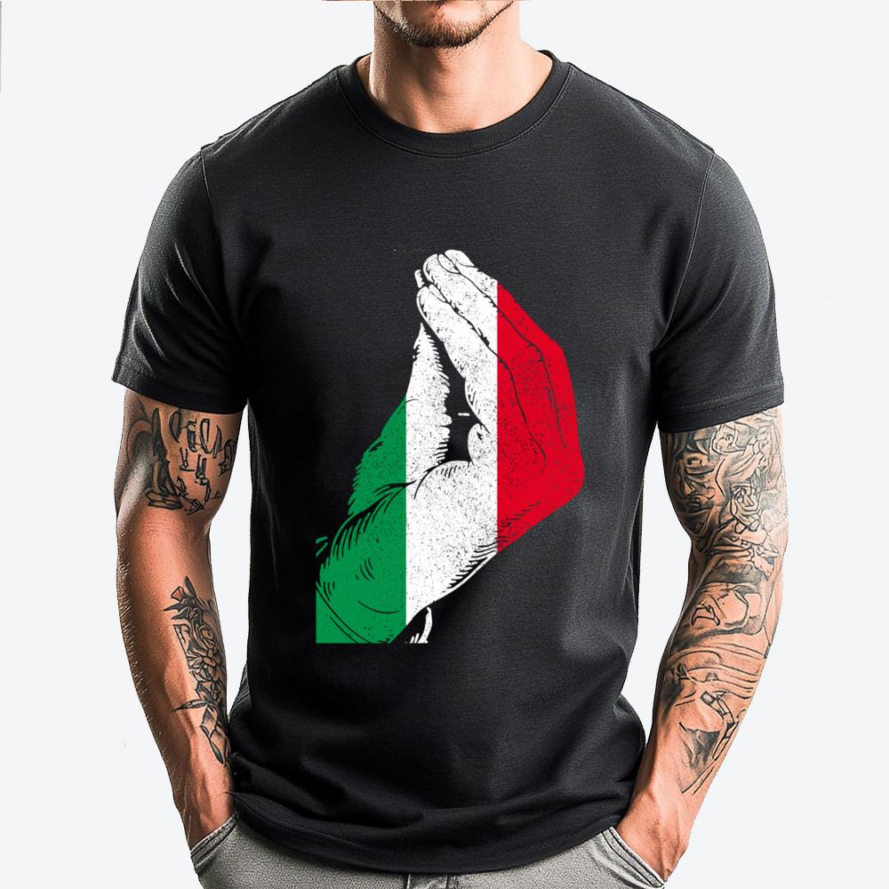 Italy Hand Gesture Italy Flag Pride Free Shippping Clothes Luxury Tshirt Birthday Cute Oversized T Shirt