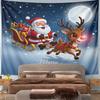 Rudolph Santa Full Moon Tapestry Wall Hanging Christmas Eve Decor for Bedroom Living Room Festive Gift