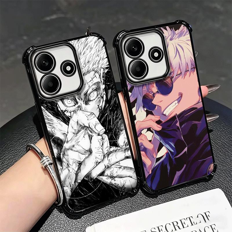 Аниме Годжо Сатору JUJUSU Покрытие Чехол для телефона Для Xiaomi Redmi Note 14 15 Pro Plus 13 12 11 11S 11T 10 9S 9 5G Противоударный Airbag C