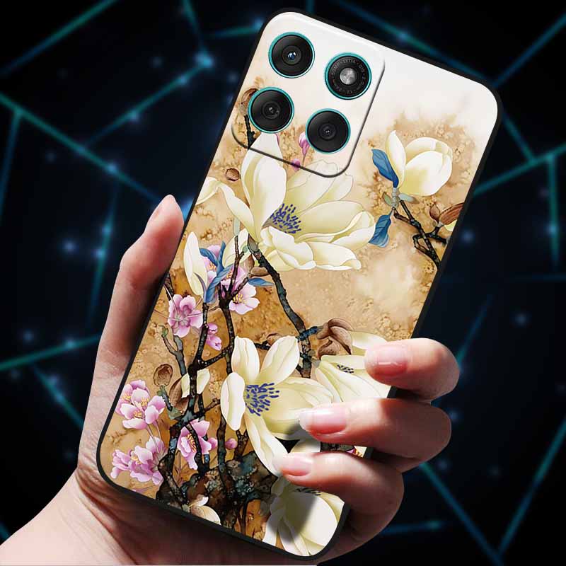 For Motorola Edge 60 Fusion Case 60Stylus 3D Flowers Emboss Phone Cases for Moto Edge 60 PRO Stylus Back Soft Silicone Bumper