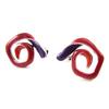 NOA [J1815] - Red Purple 'Snail' Designer Earrings