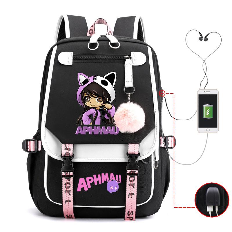 Harajuku Simple and Versatile Aphmau Junior High School Student School Bag Female Lightweight Large Capacity Middle School Student Backpack