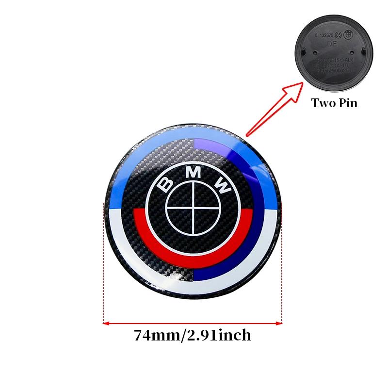 7Pcs 50th Anniversary Fiber Black Car Hood Front Rear Trunk Emblem Badge For BMW F20 E36 E46 X6 M4 E60 E93 E87 G01 G20 X3 X5 F30 FV7
