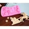 Silicone Xmas Santa Claus Sleigh Deer Sugarcraft Fondant Cake Chocolate Bake Mould